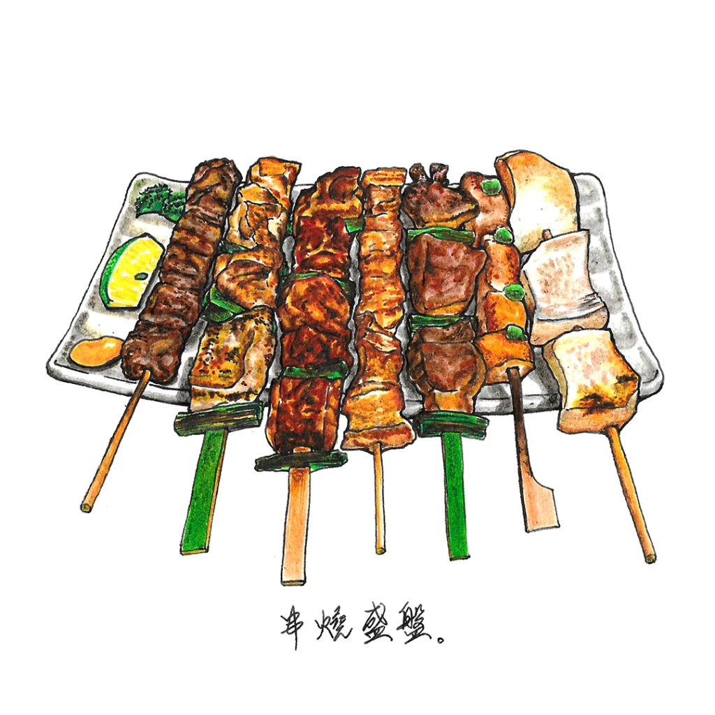 mix-skewered-bbq-marker-food-illustration-by-sweetfish-food-art