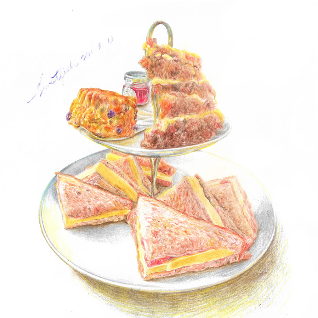 classic-english-afternoon-tea-*-colored-pencil-food-illustration-by-sweetfish-food-art
