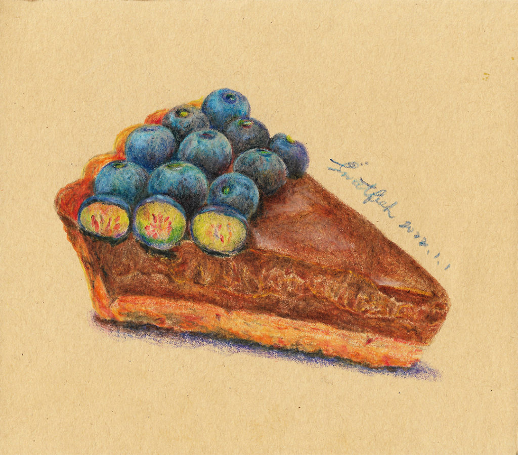 blueberry-chocolate-tart-colorpencil-illustration-by-sweetfish-food-art