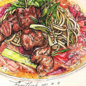 Read more about the article 櫻桃鴨青蒜義大利圓麵｜Spaghetti with Cherry Valley duck