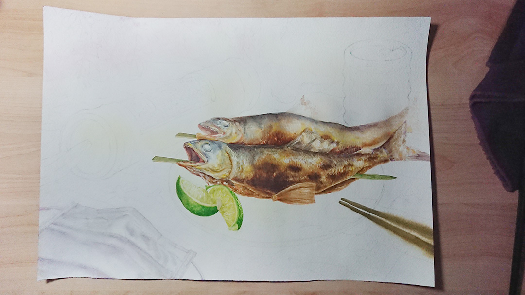 2020-most-popular-combo-meal-watercolor-food-painting-by-sweetfish-food-art-painting-process-2