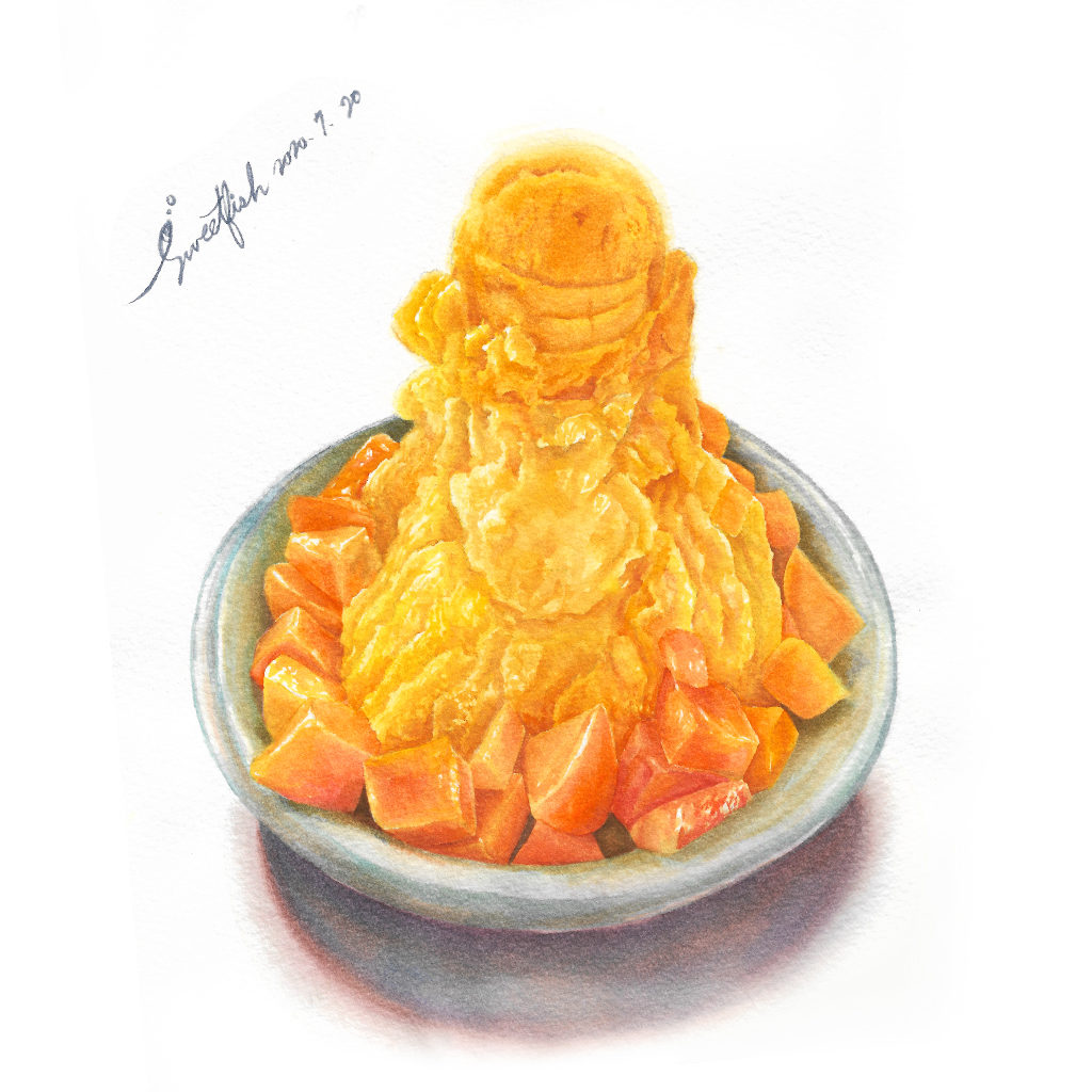 mango-shaved-ice-watercolor-food-illustration-by-sweetfish-food-art