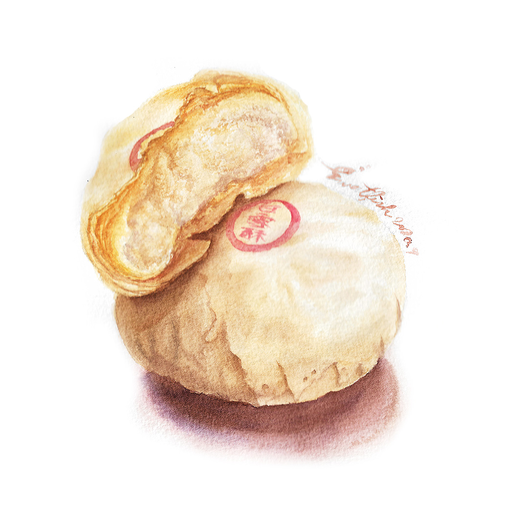 moon-cakes-snow-white-cake-watercolor-food-illustration-by-sweetfish-food-art