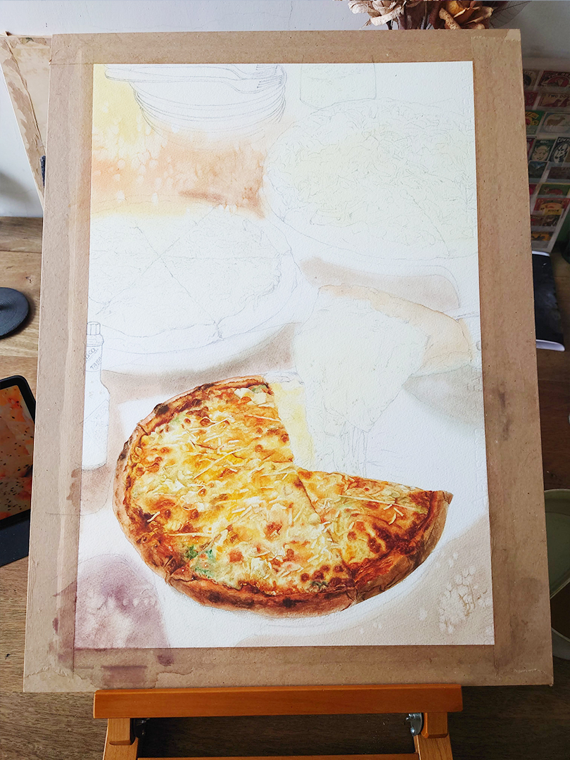 pizzas-watercolor-food-painting-by-sweetfish-food-art-painting-process-6