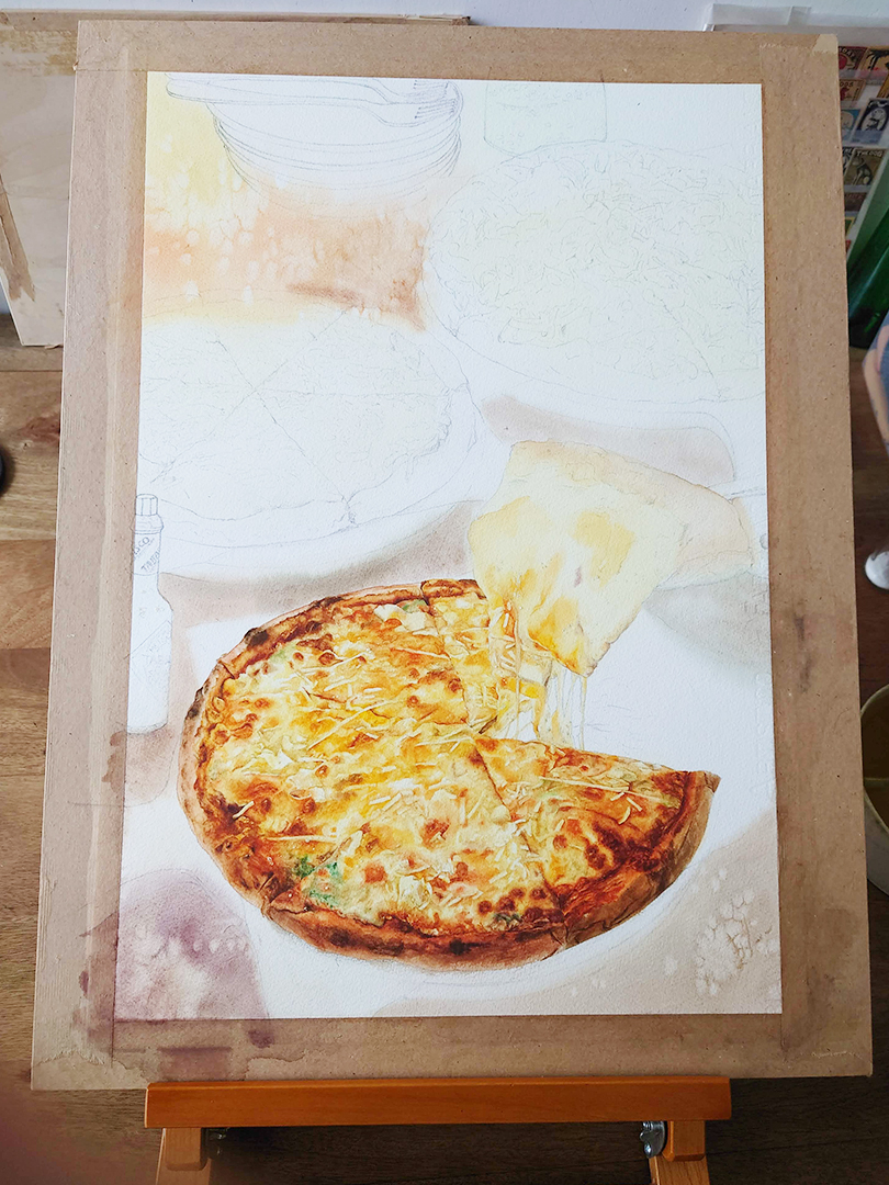 pizzas-watercolor-food-painting-by-sweetfish-food-art-painting-process-7