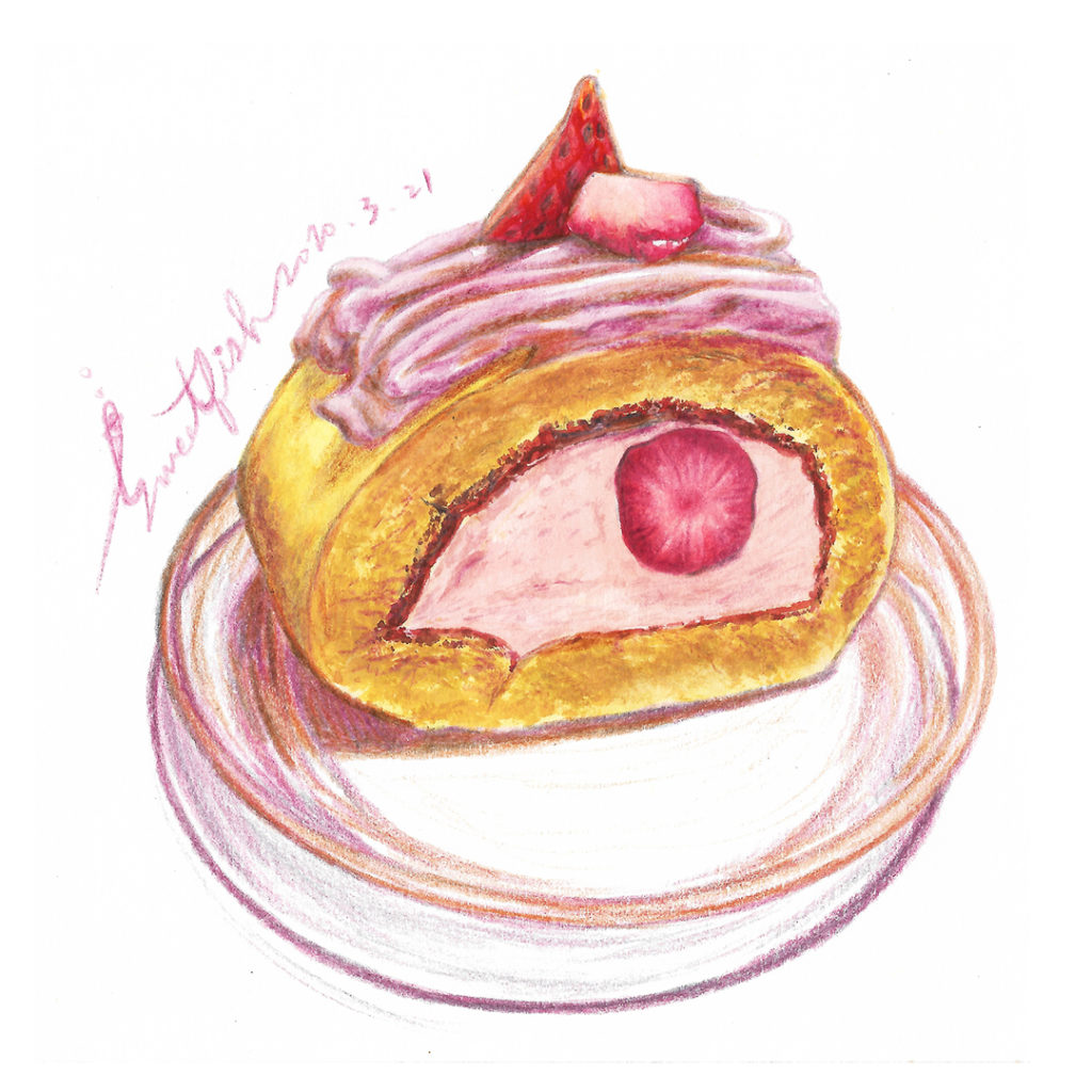 strawberry-mozart-cake-watercolor-food-illustration-by-sweetfish-food-art